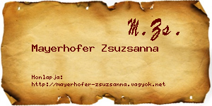 Mayerhofer Zsuzsanna névjegykártya