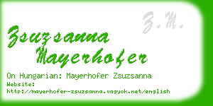 zsuzsanna mayerhofer business card